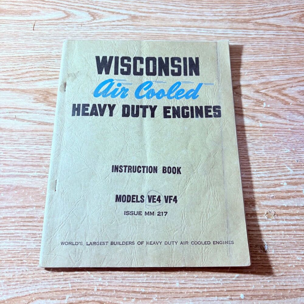 Wisconsin Air Cooled Heavy Duty Engines Instruction Book Parts List Model VG4D
